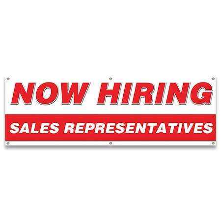 Signmission Now Hiring Sales Representatives Banner Apply Inside Accepting Application Single Sided B-72-30301